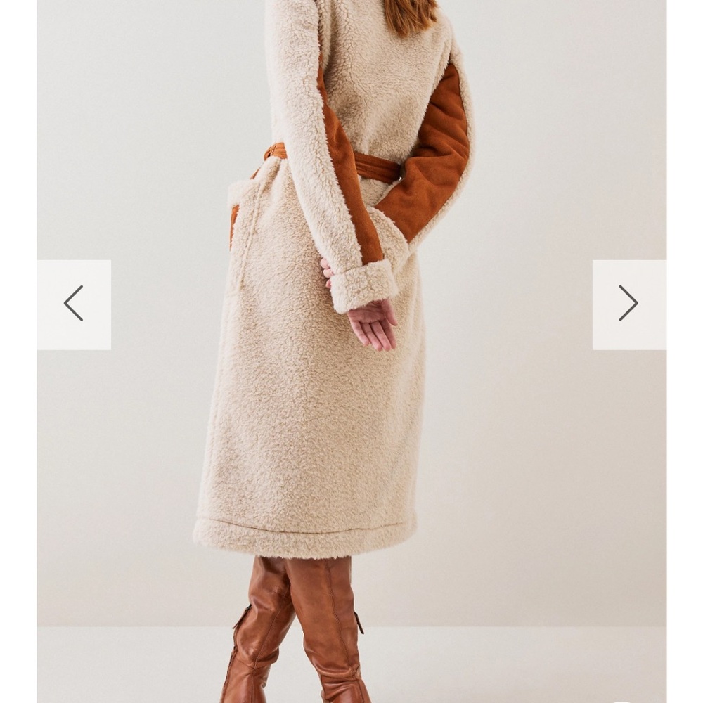 Karen Millen Sherpa teddy coat - Picture 3 of 10